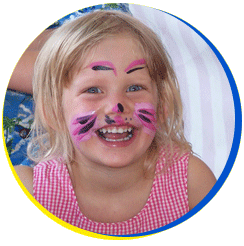 face painting with the Banana Lady